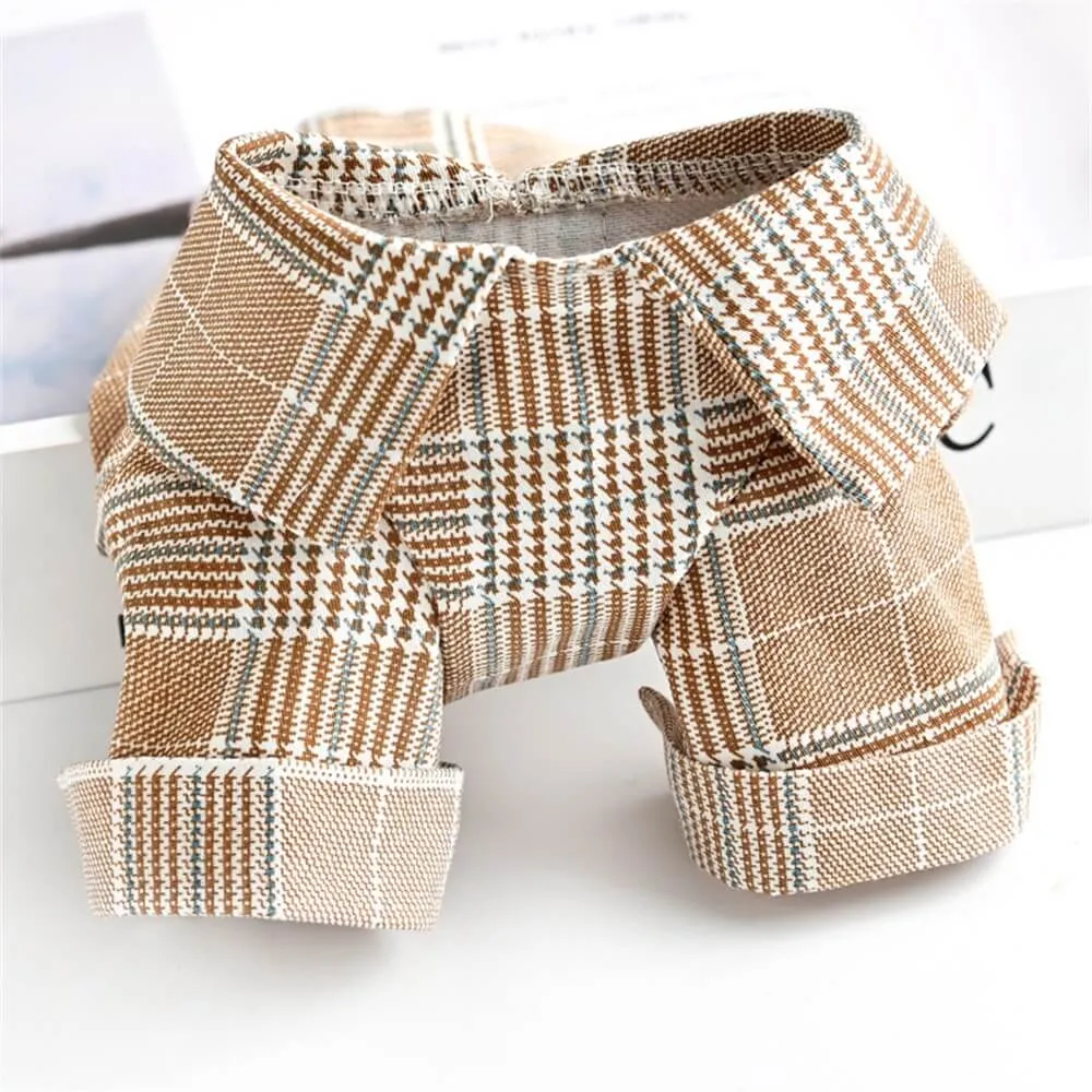 Classic Plaid Pet Clothing - Dog Dress and Shirt Set