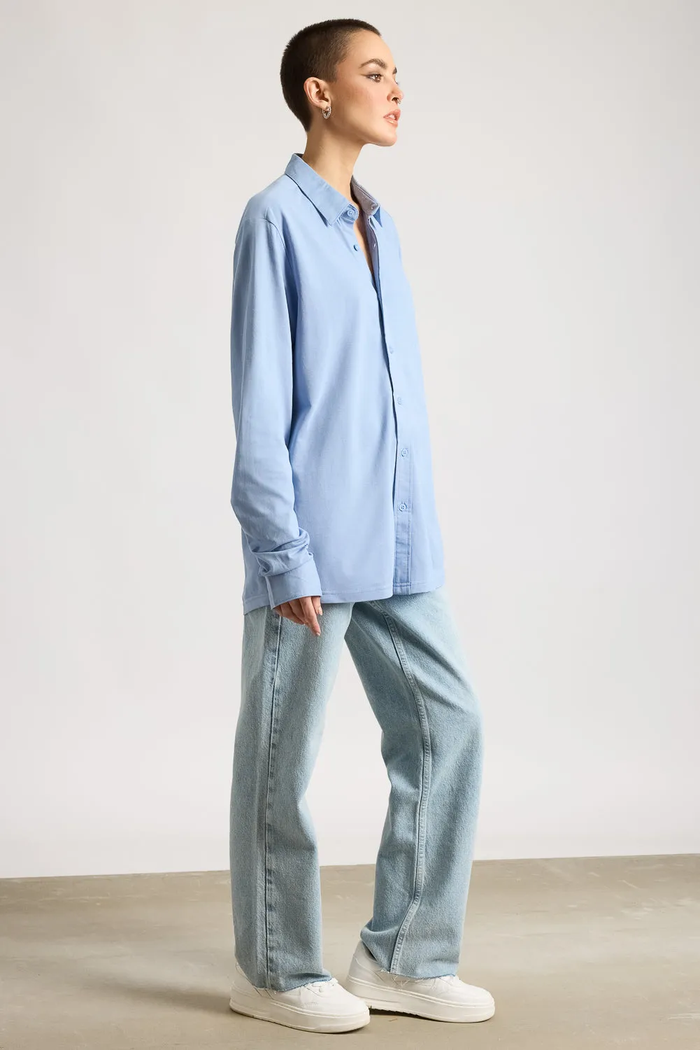 Classic Solid Women's Shirt - Cashmere Blue