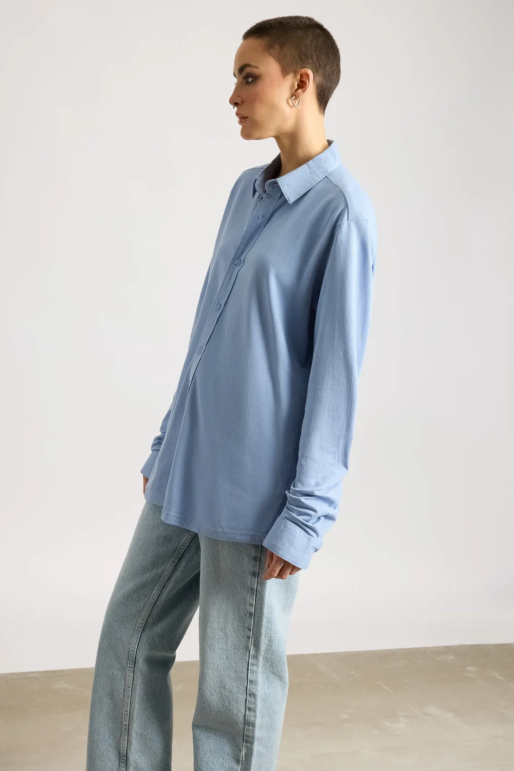 Classic Solid Women's Shirt - Cashmere Blue