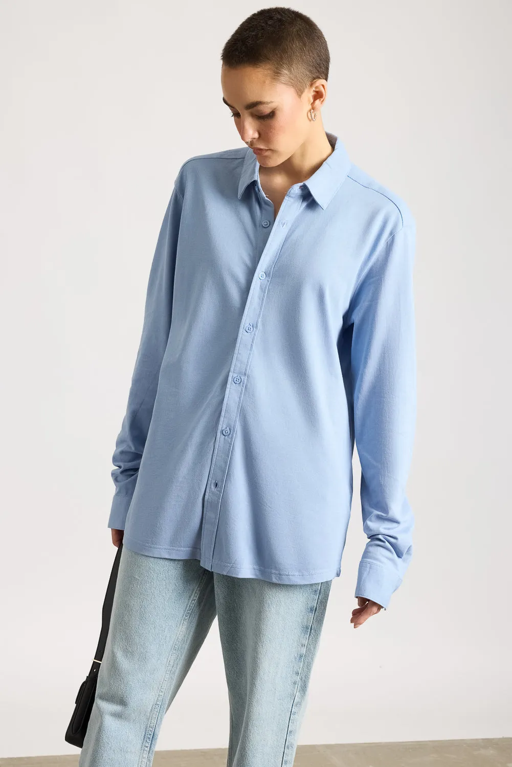 Classic Solid Women's Shirt - Cashmere Blue