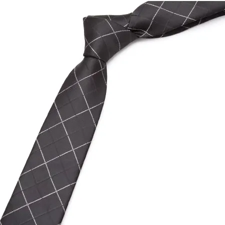 Classy Men Elegant Checkered Skinny Tie