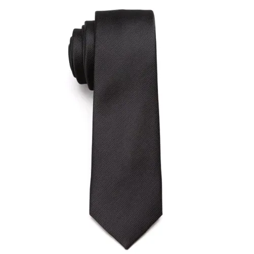 Classy Men Plain Black Skinny Tie