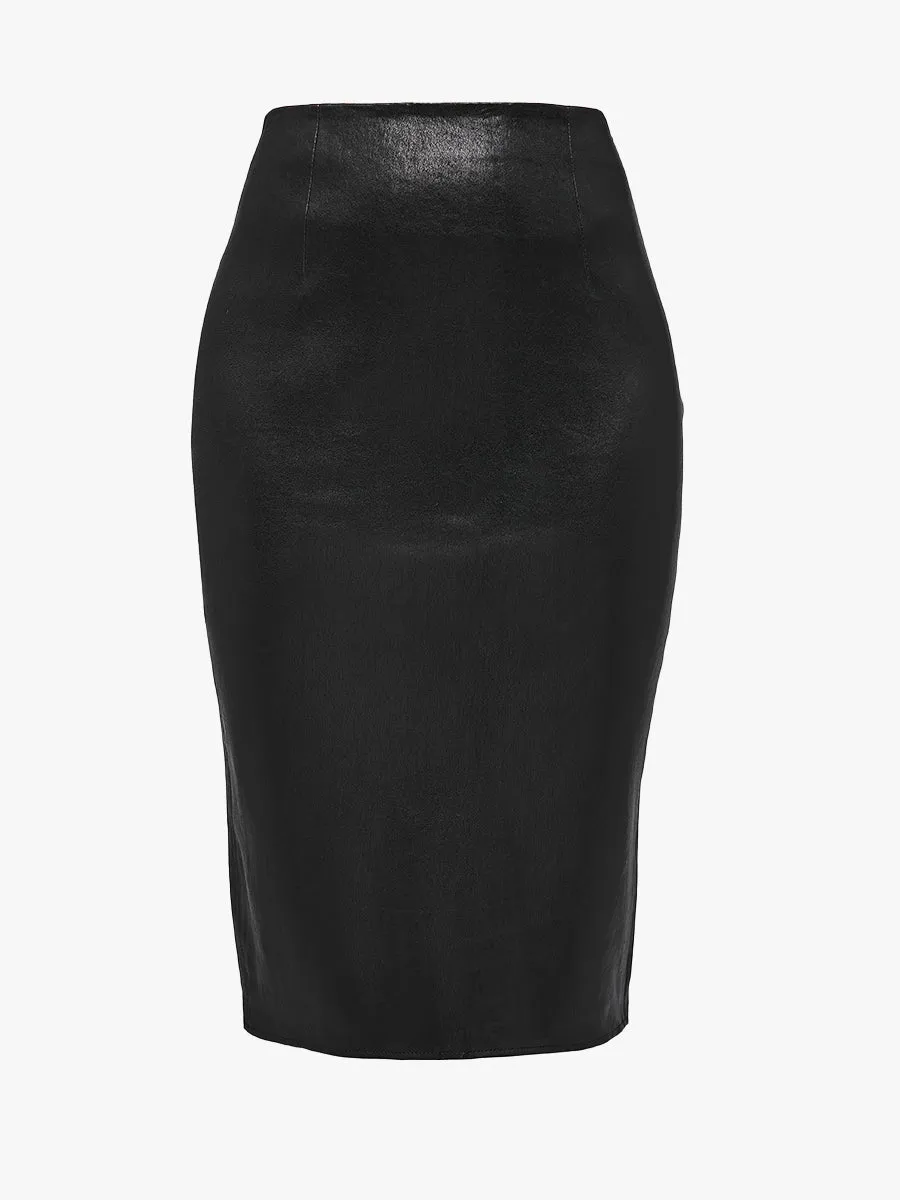 CLAUDE STRETCH LEATHER SKIRT