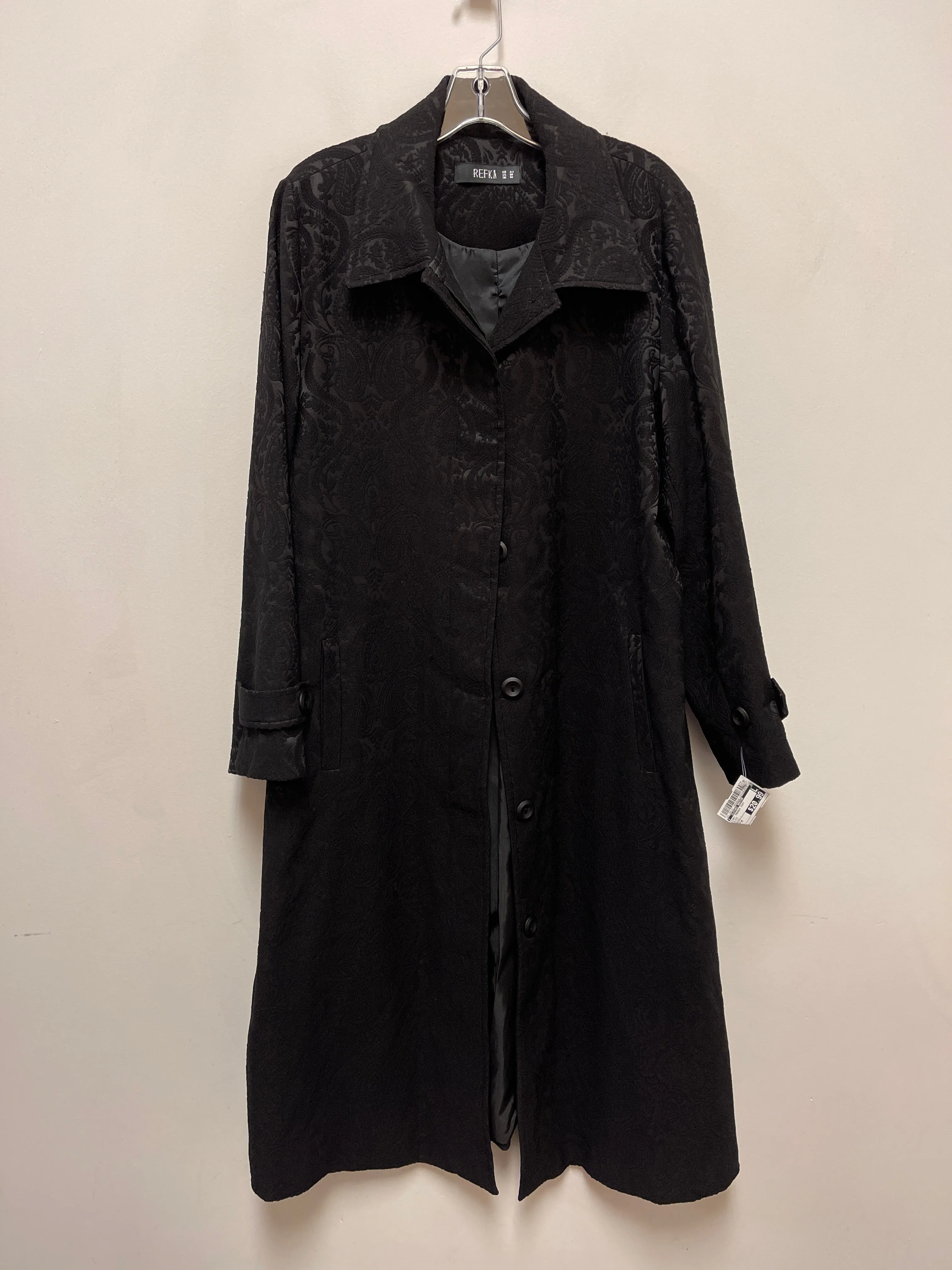 Coat Trench Coat By Clothes Mentor In Black, Size: M