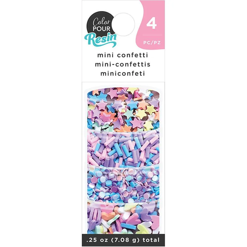 Color Pour Resin Mix-Ins-Mini Confetti Pastel 4/Pkg