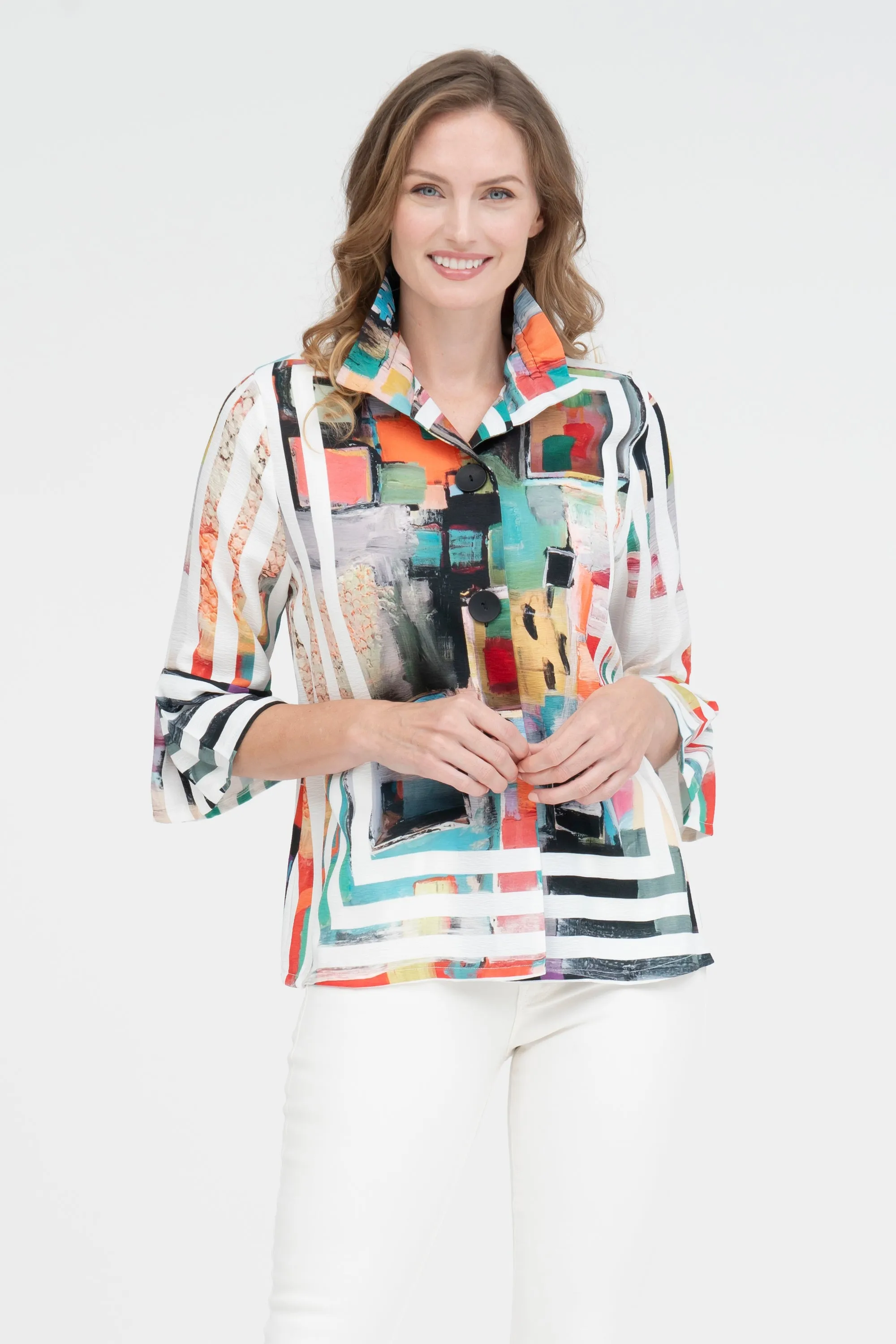 Colorized Striped Statement Jacket