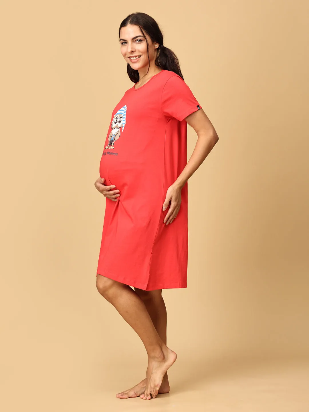 Combo Of Lookin' Pine & Sleepy Mumma Maternity T-Shirt Dress