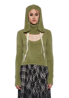 Cooler Than You Sweater & Balaclava Set - Green