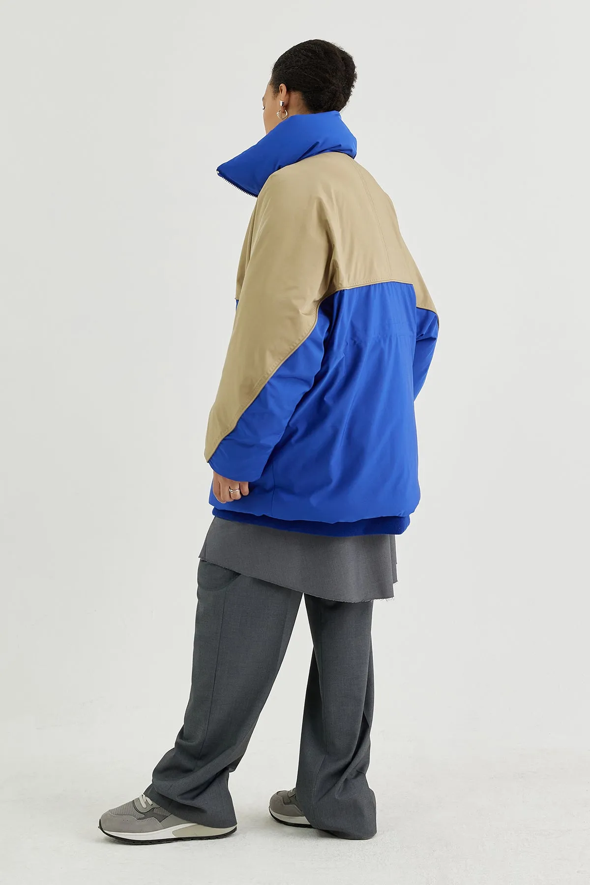 Copy of Oversized drawstring-waist down ripstop parka coat