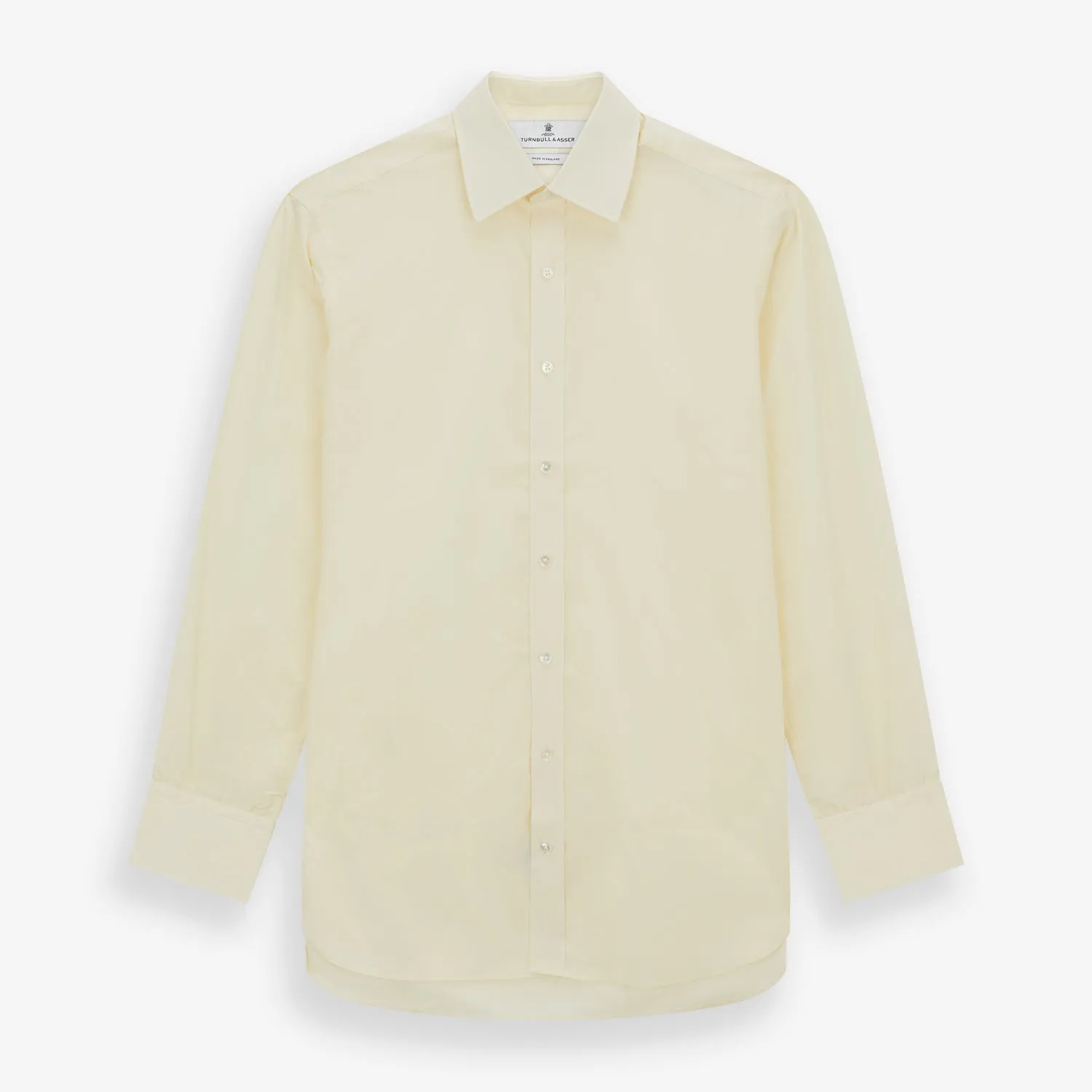 Cream Cotton Shirt with T&A Collar and 3-Button Cuffs