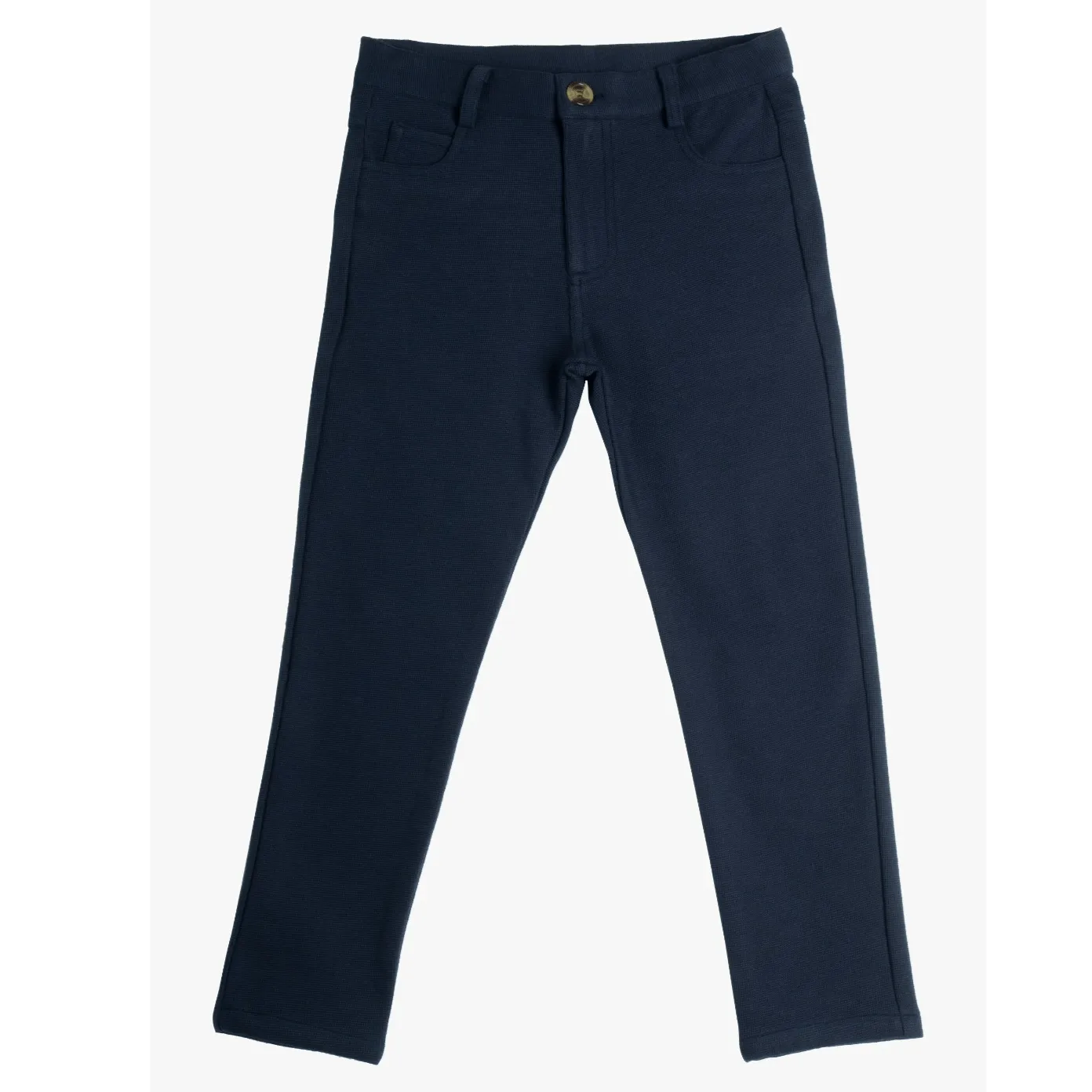 Crew Textured Stretch Slim Dress Pant- Navy