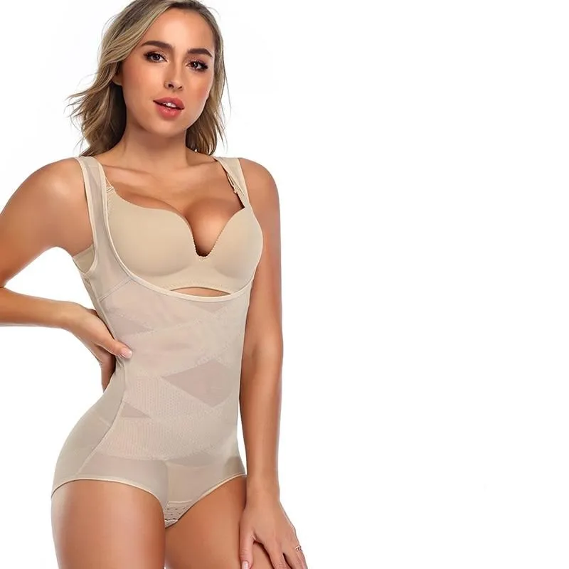 CrissCross Tummy Control Shaping Open Bust Bodysuit