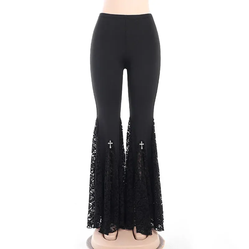 Dark Gothic Flared Halloween Pants