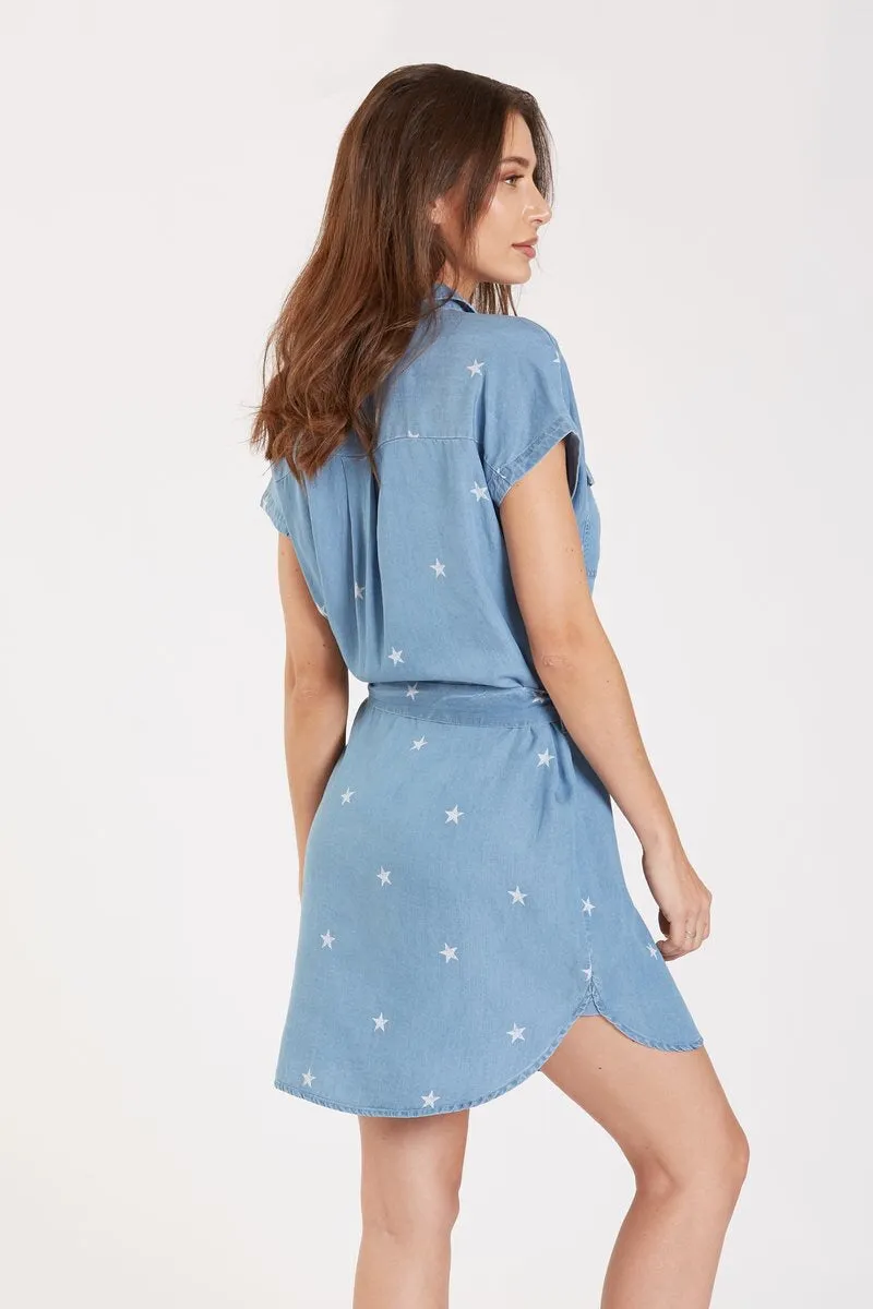 Dear John Kelly Mini Star Print Shirt Dress