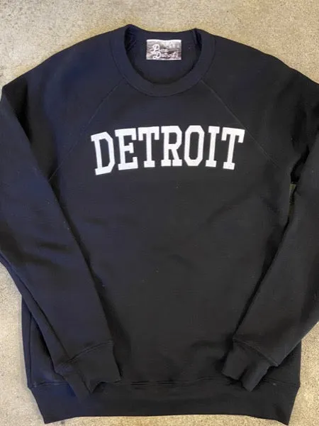 Detroit Collegiate Arch Pullover /  White   Black / Unisex