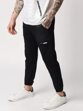 Disrupt Mens Navy Self-Design Comfort Fit Smart-Casual Jogger