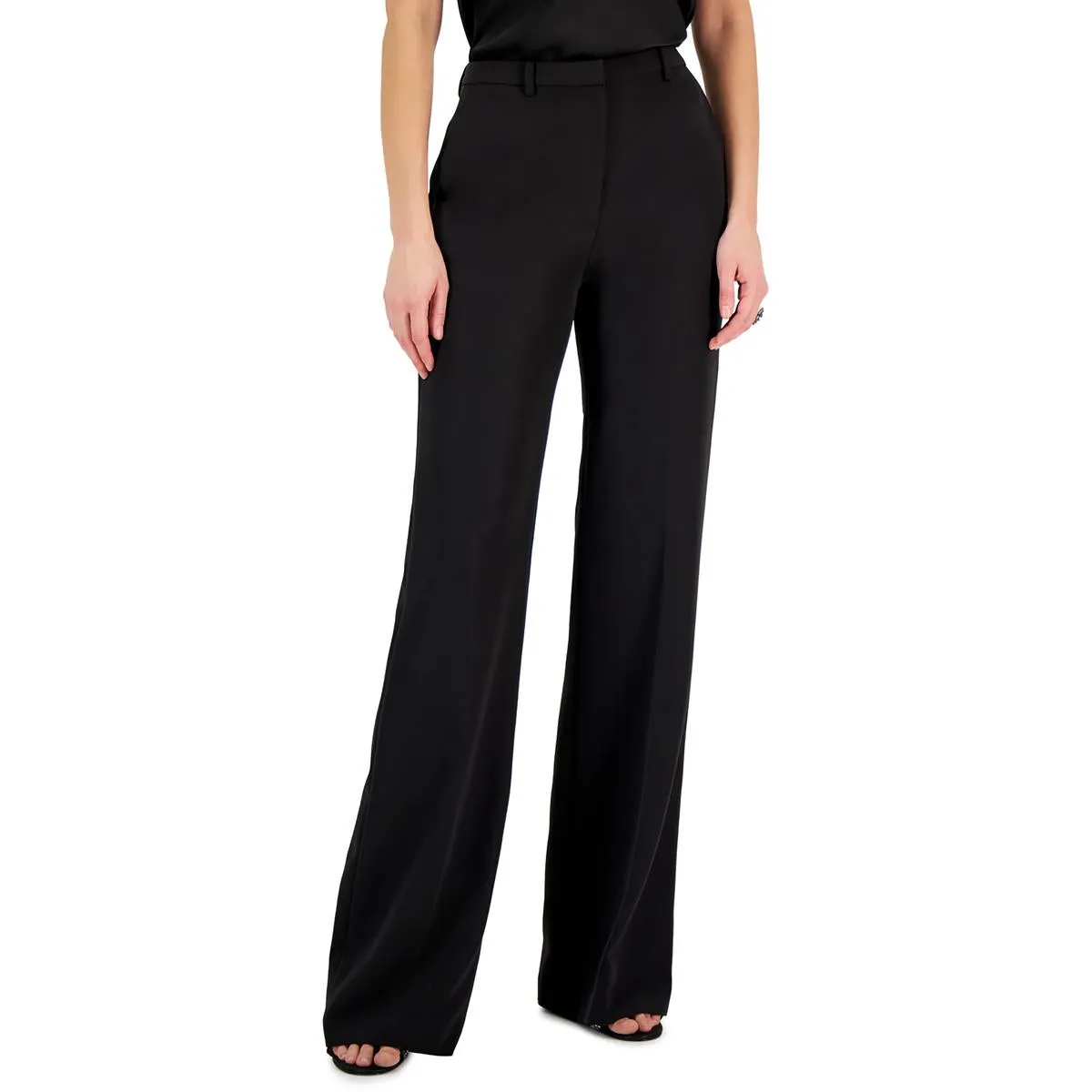 Donna Karan Womens Solid  Flared Pants