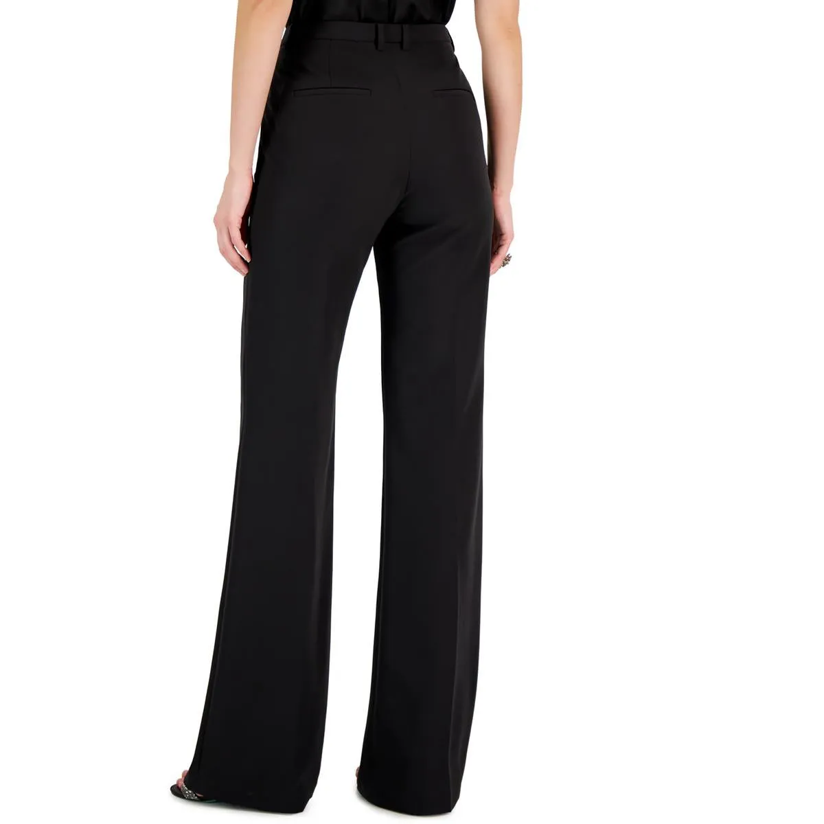 Donna Karan Womens Solid  Flared Pants