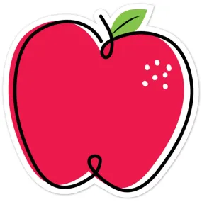 Doodle Apple Red Designer Cut-Outs, 6in