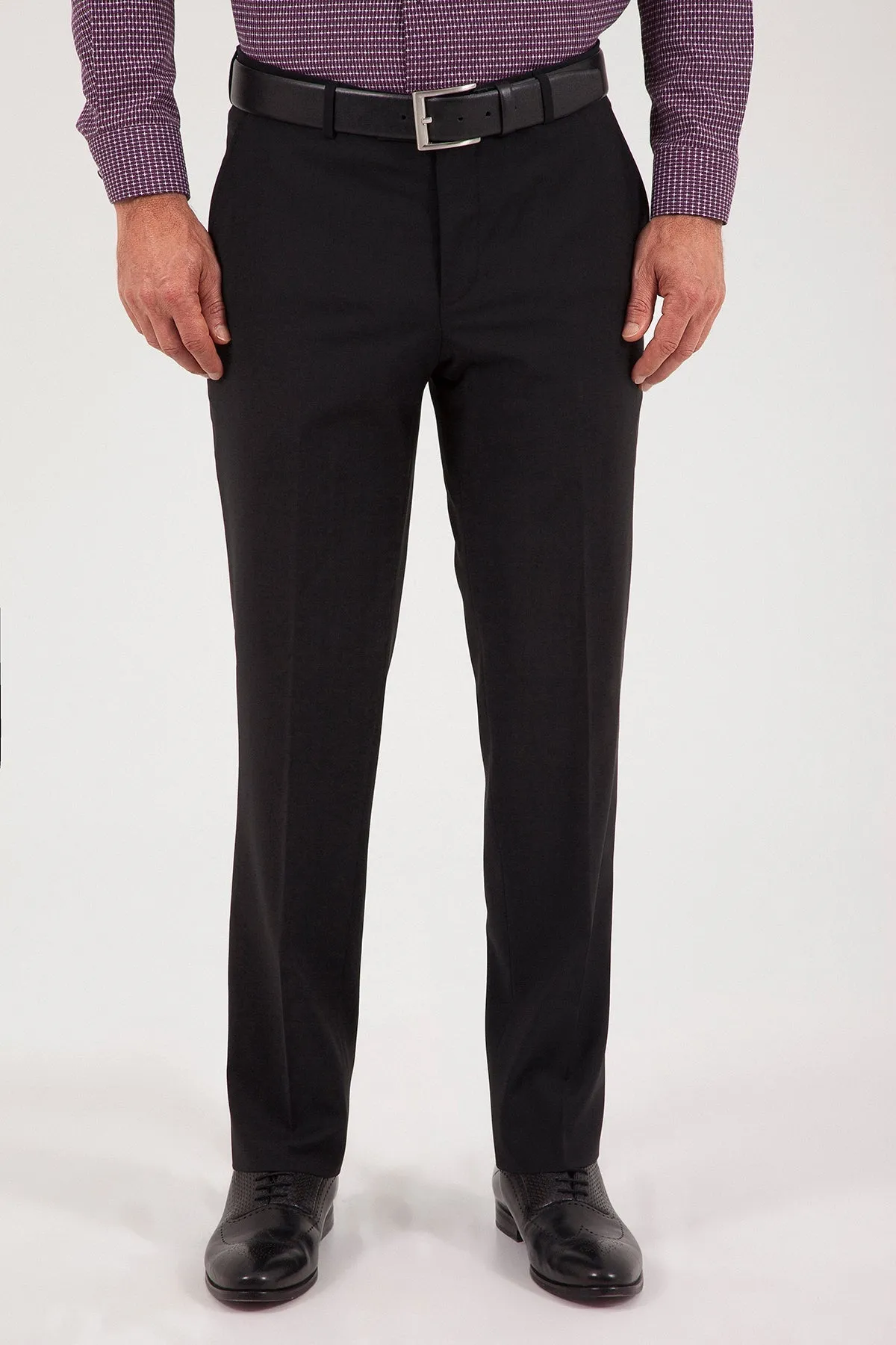 Dynamic Fit Side Pocket Low Waist Wool Black Dress Pants