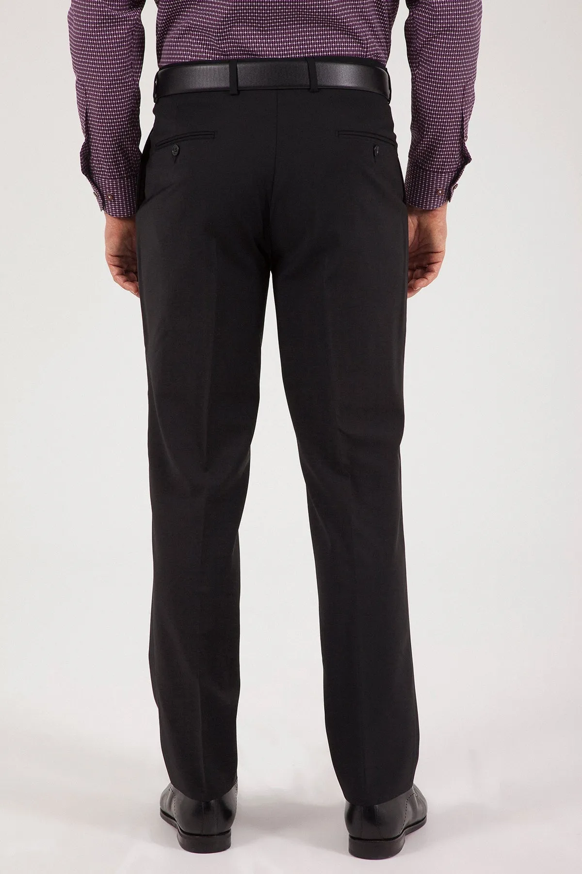 Dynamic Fit Side Pocket Low Waist Wool Black Dress Pants