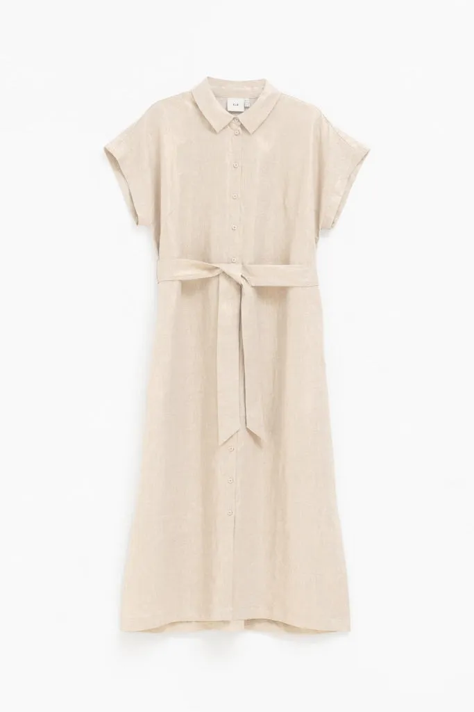 Elk The Label - Metalen Shirt Dress - Gold Linen