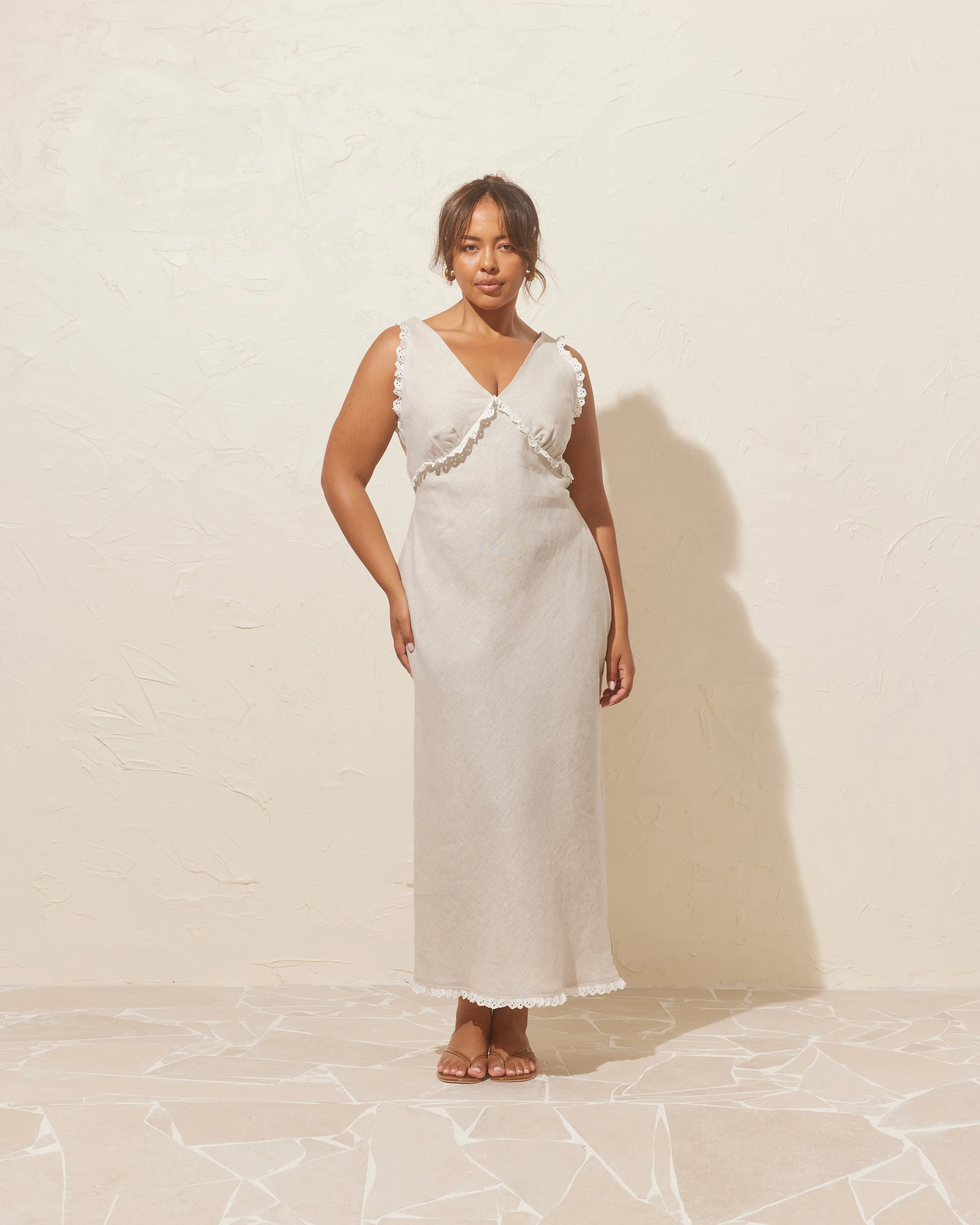 ESME LINEN SLIP DRESS NATURAL