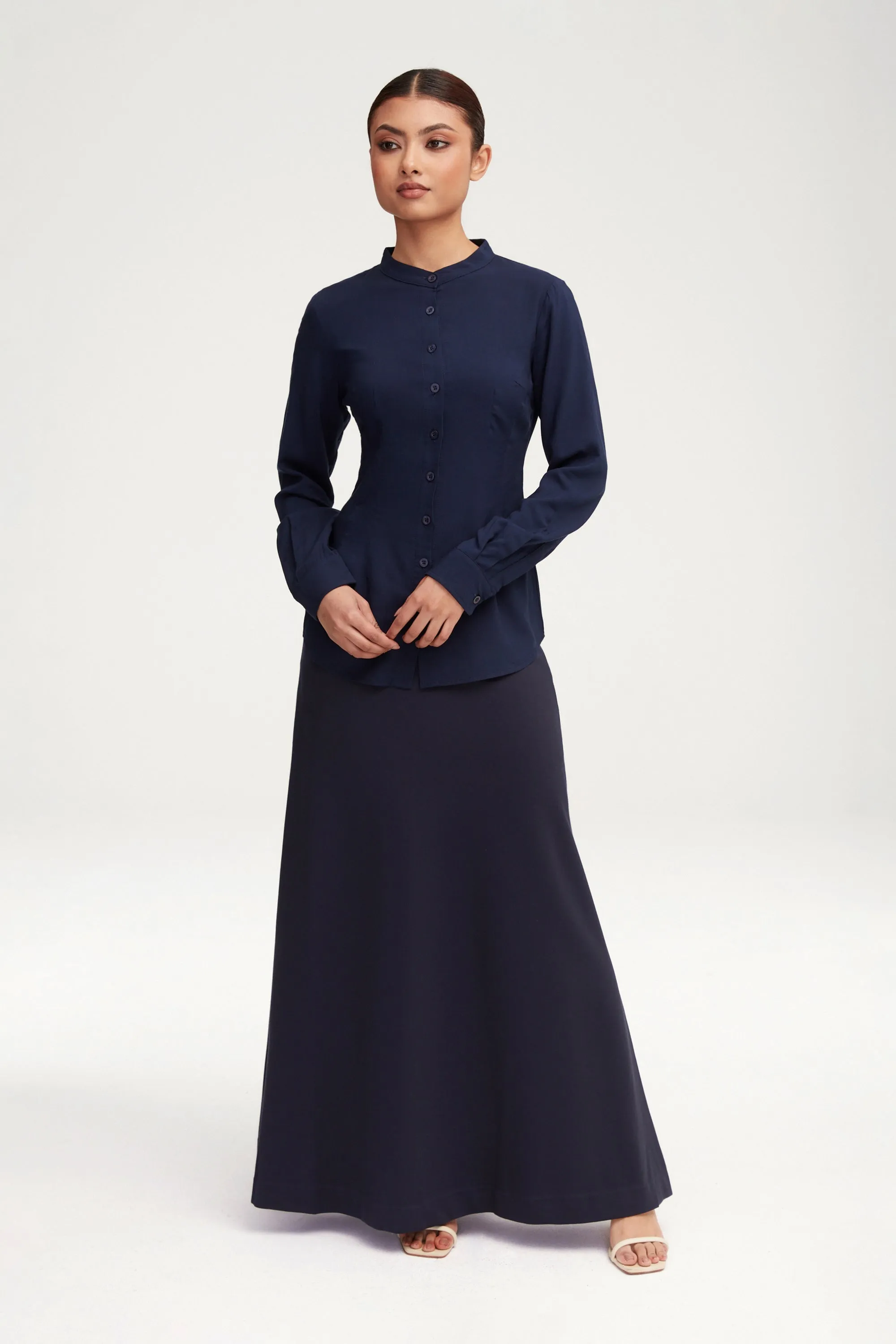 Essential Jersey A-Line Maxi Skirt - Navy Blue