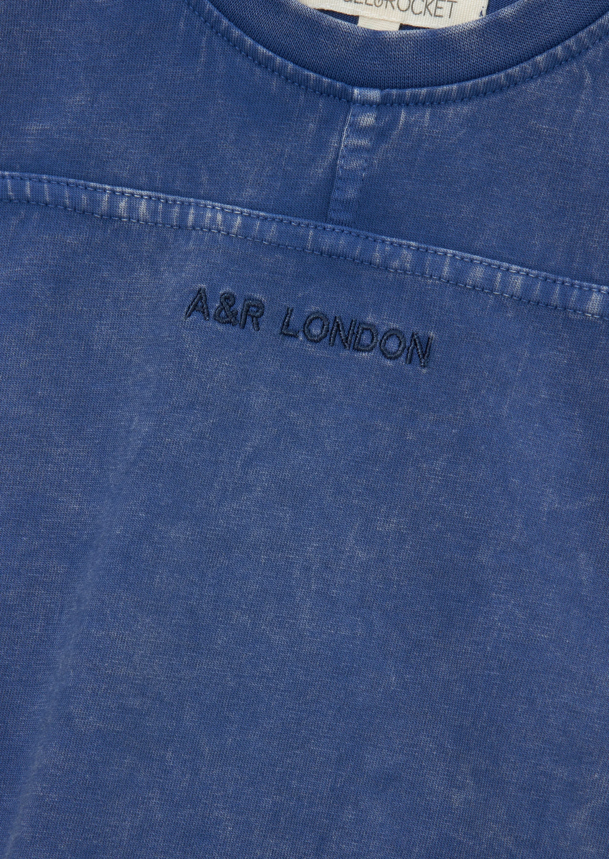 Evan Blue Yoke Detail Washed T Shirt