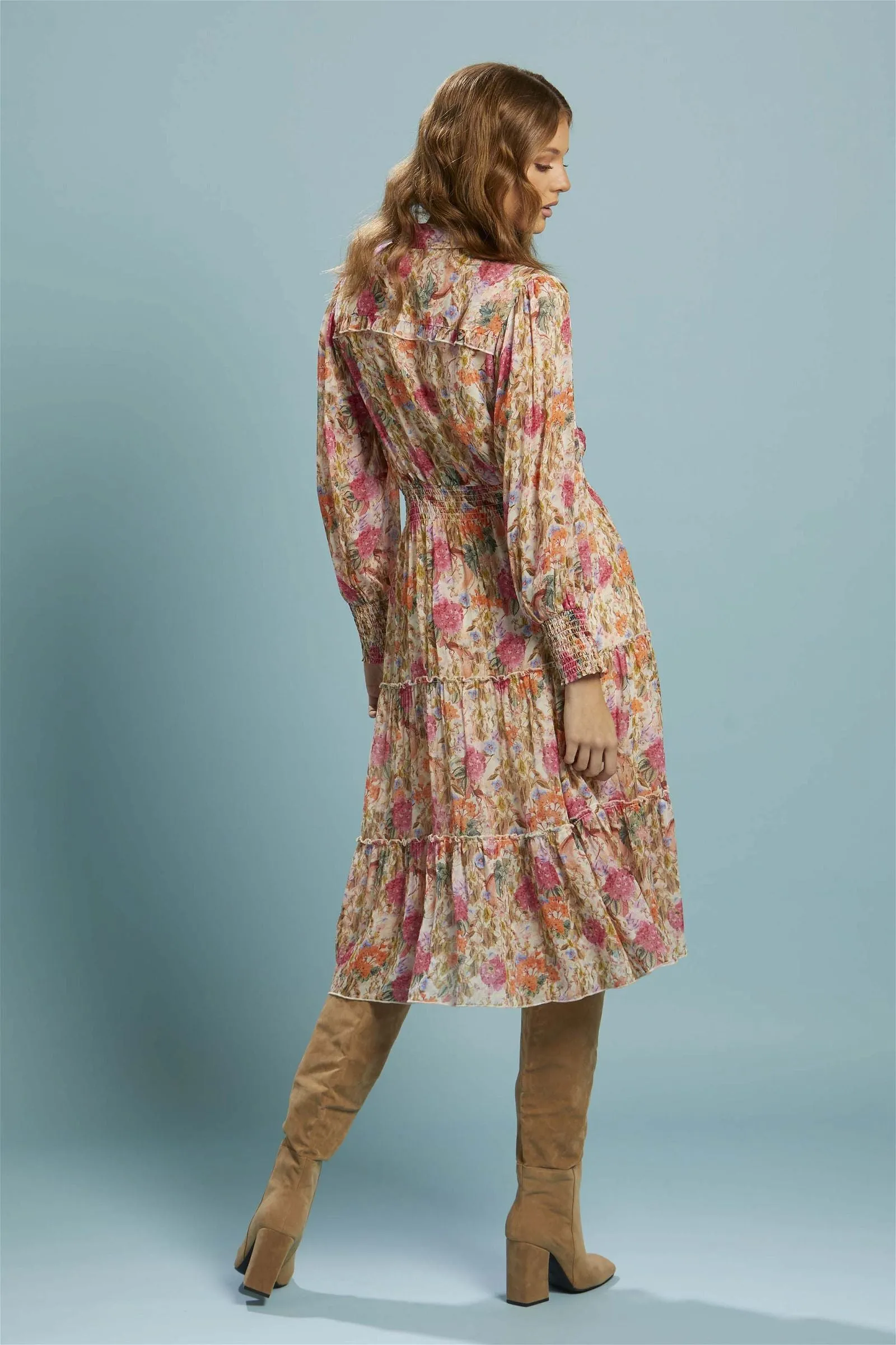 Fate   Becker Another Love Midi Shirt Dress in Vintage Floral