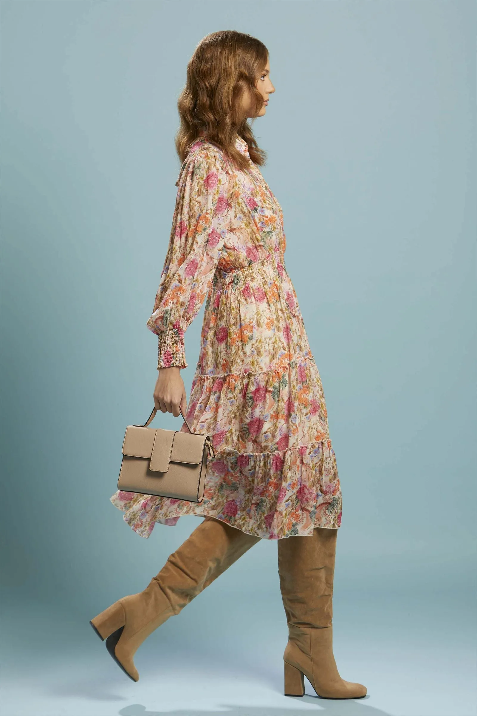 Fate   Becker Another Love Midi Shirt Dress in Vintage Floral