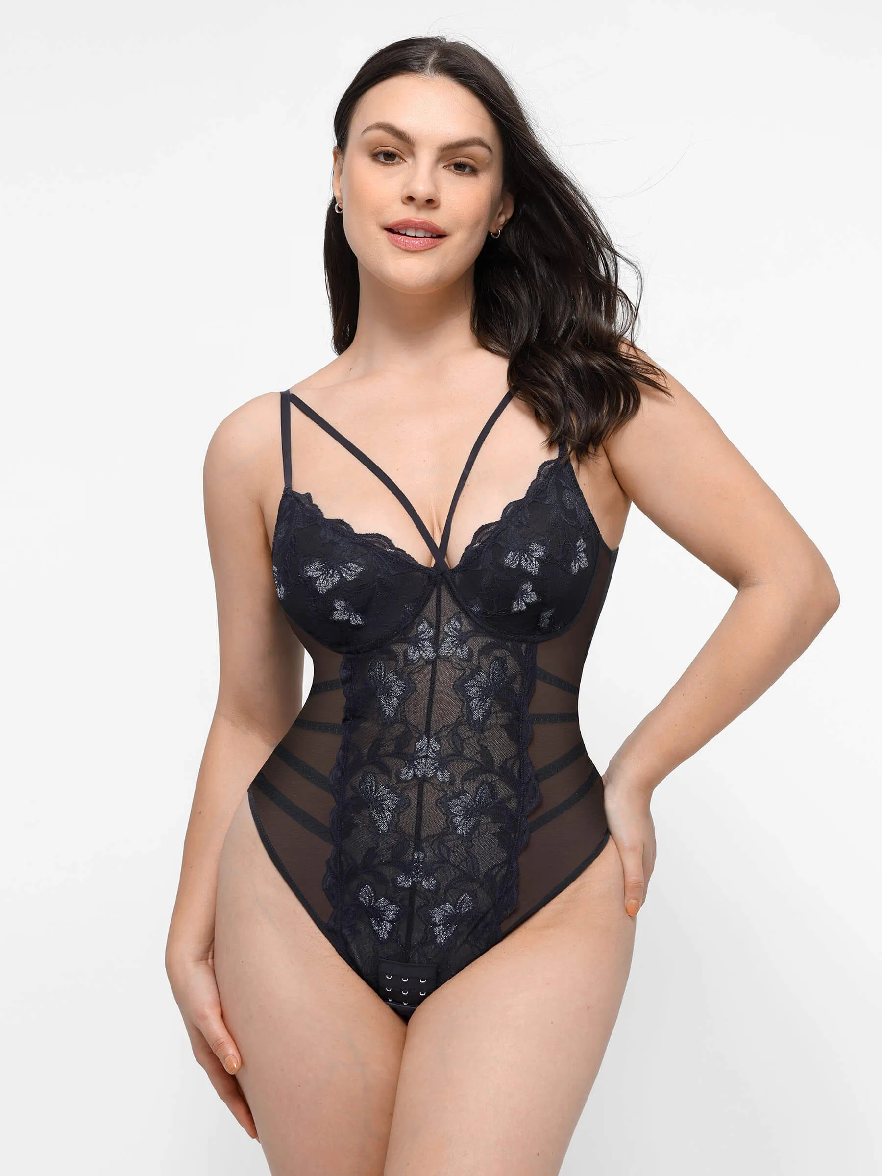 Feelingirl Lace Smooth Thong Shaping Bodysuit