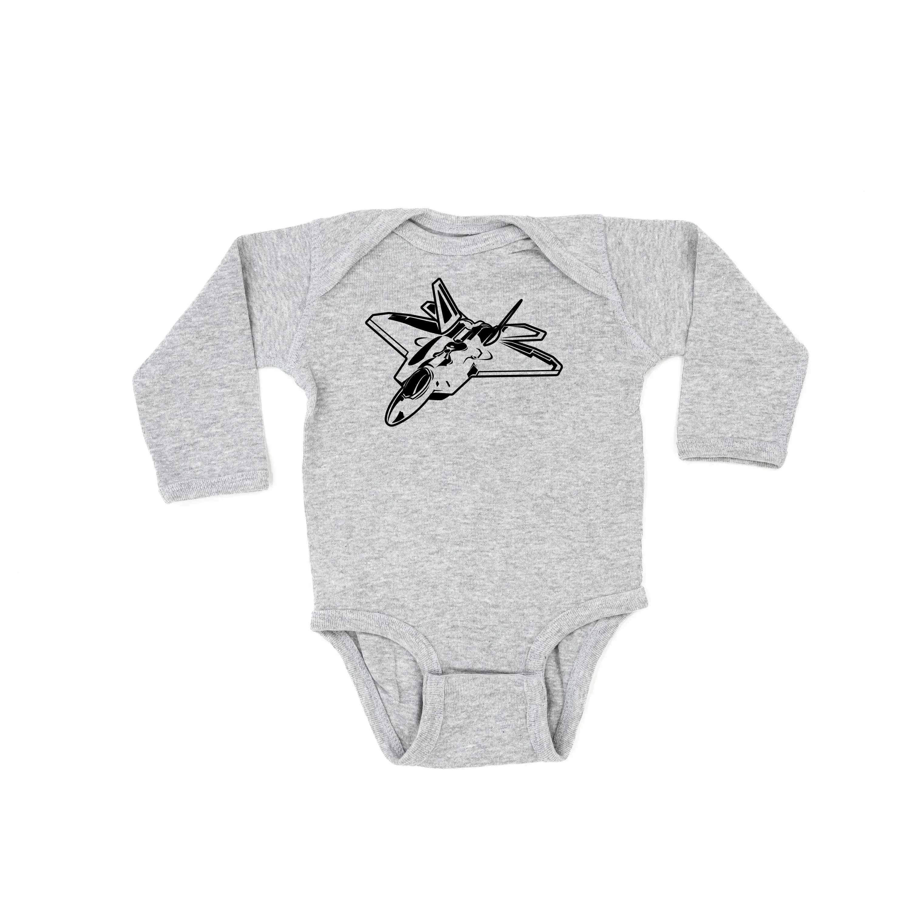 FIGHTER JET - Minimalist Design - Long Sleeve Child Shirt