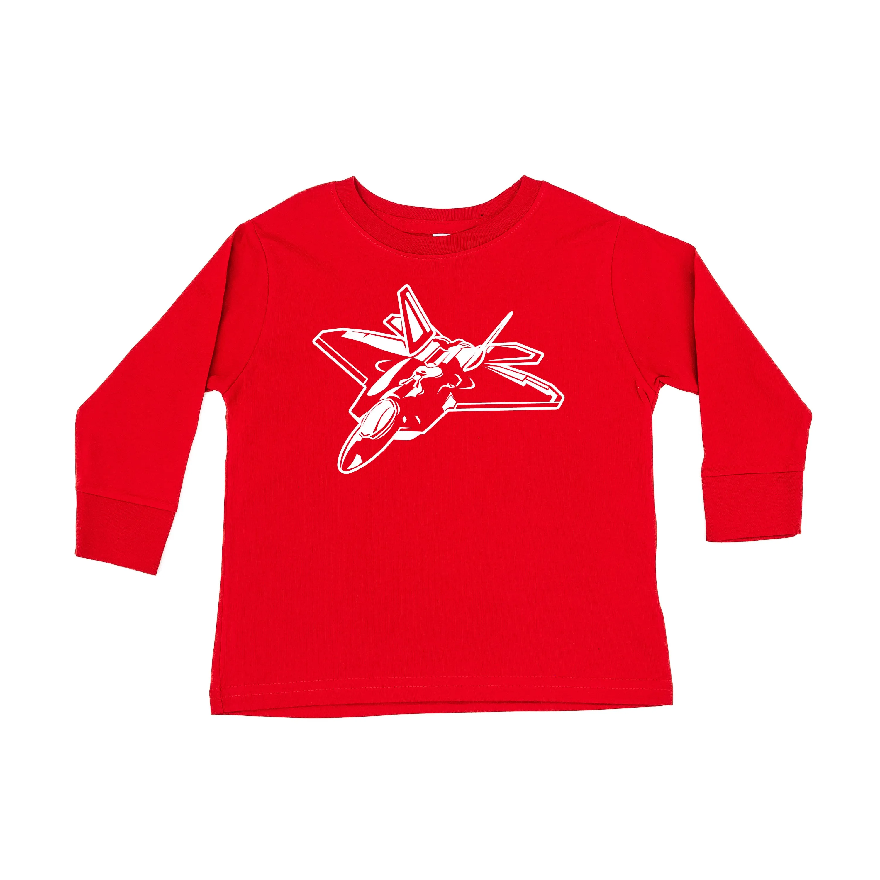 FIGHTER JET - Minimalist Design - Long Sleeve Child Shirt