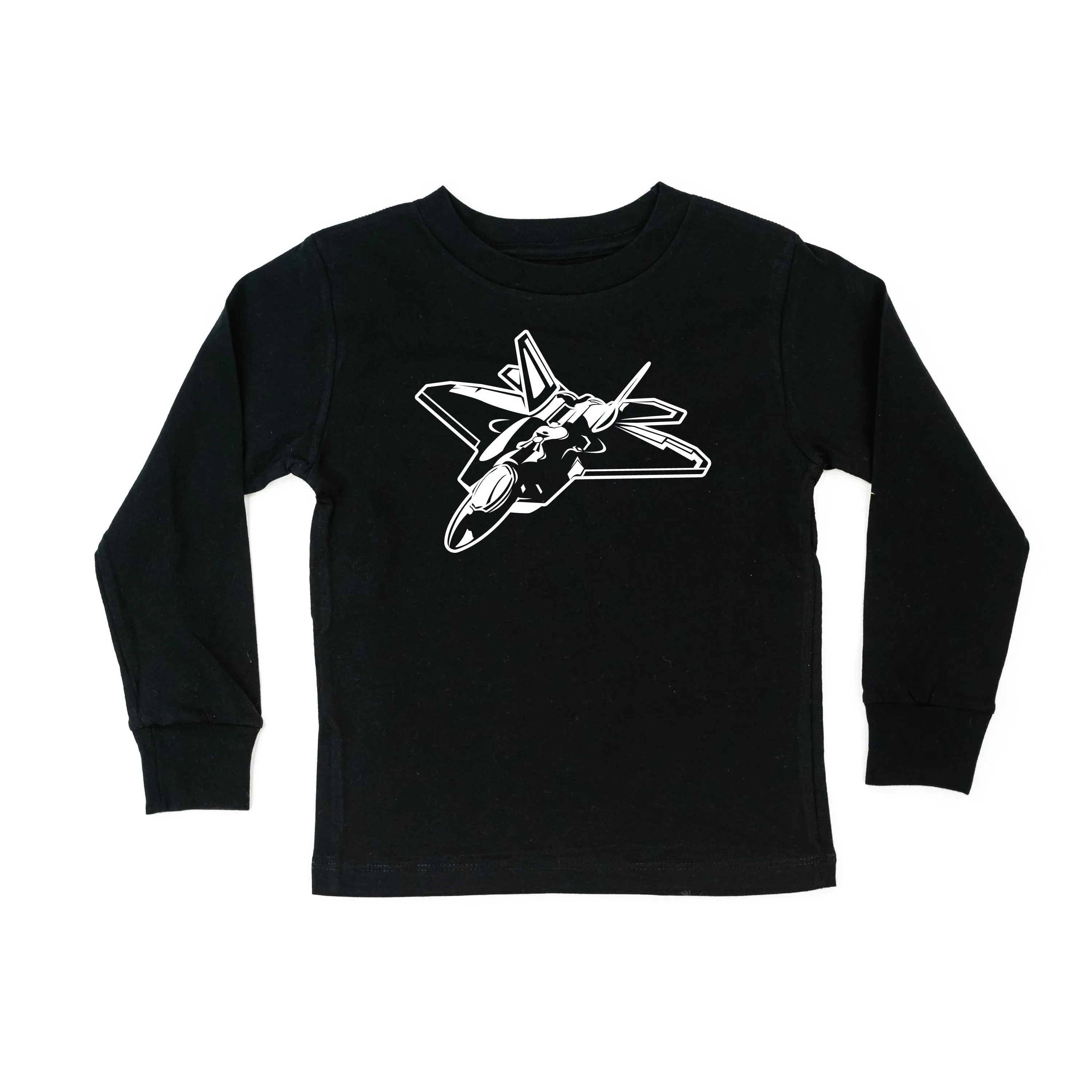 FIGHTER JET - Minimalist Design - Long Sleeve Child Shirt