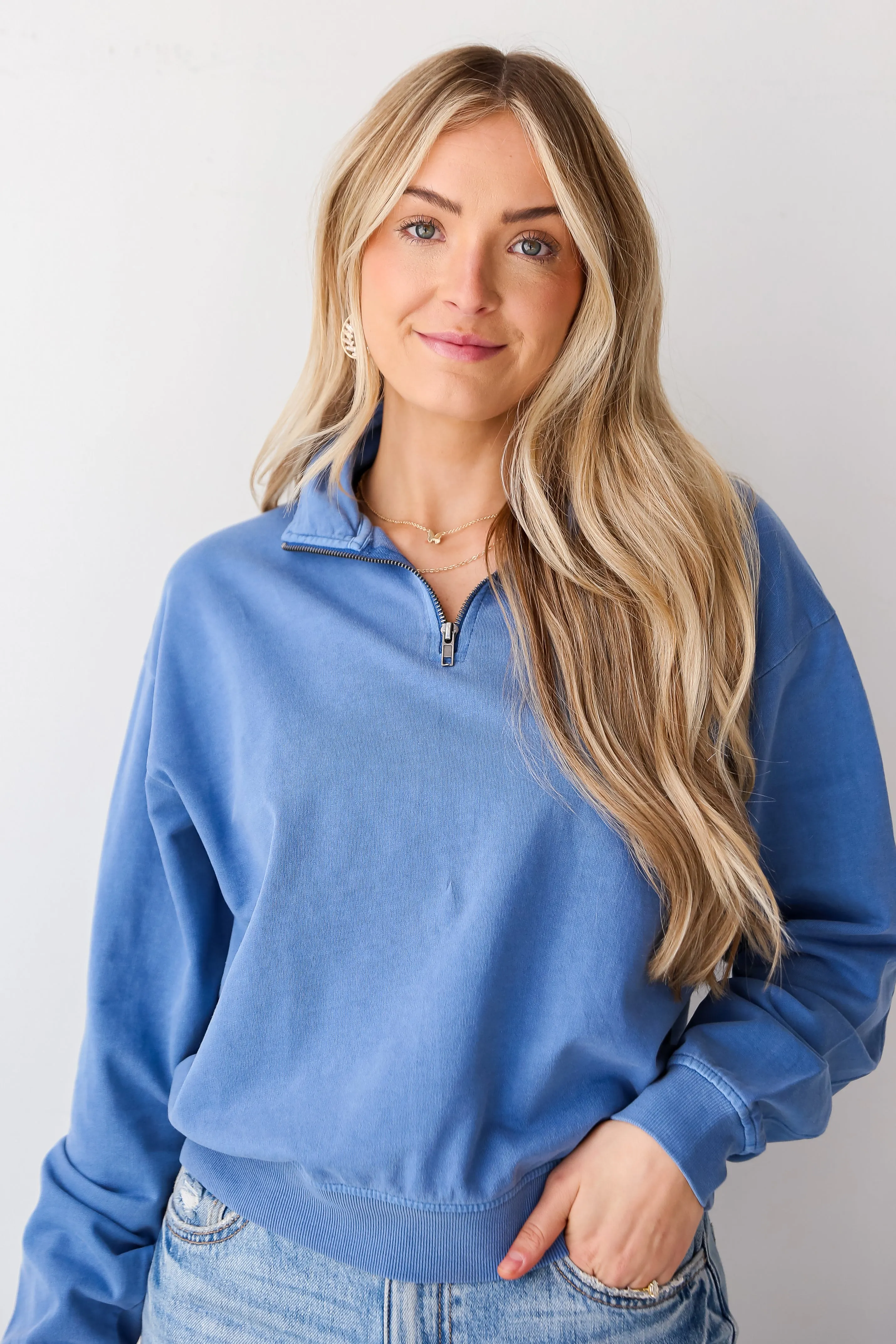 FINAL SALE - Comfy Mindset Quarter-Zip Pullover - DU DEAL