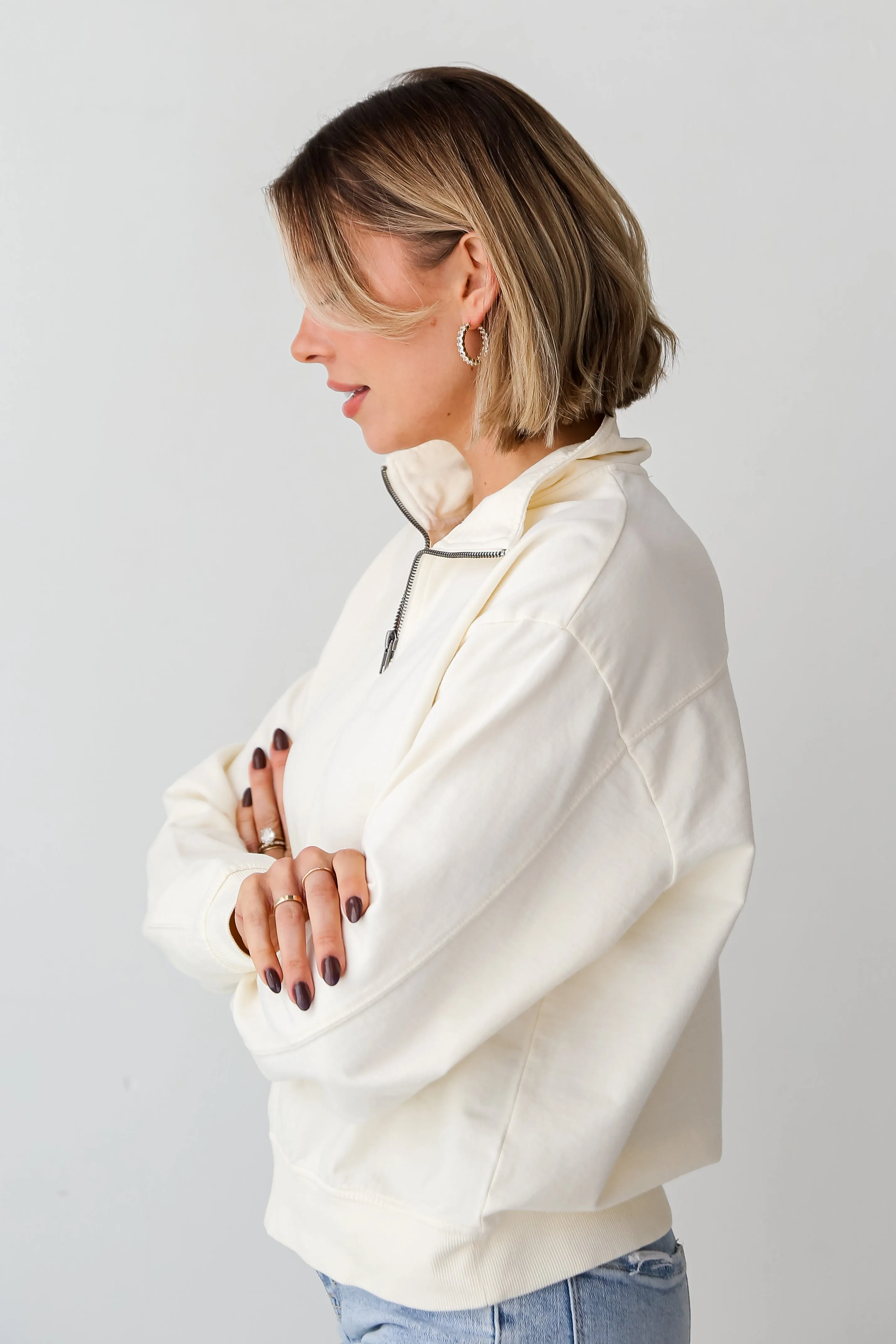 FINAL SALE - Comfy Mindset Quarter-Zip Pullover - DU DEAL