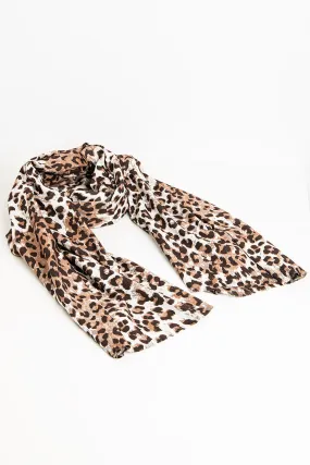 Fine Woven Scarf In Leopard Print