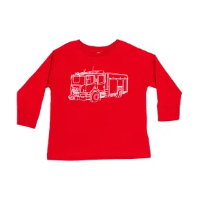 FIRE TRUCK - Minimalist Design - Long Sleeve Child Shirt