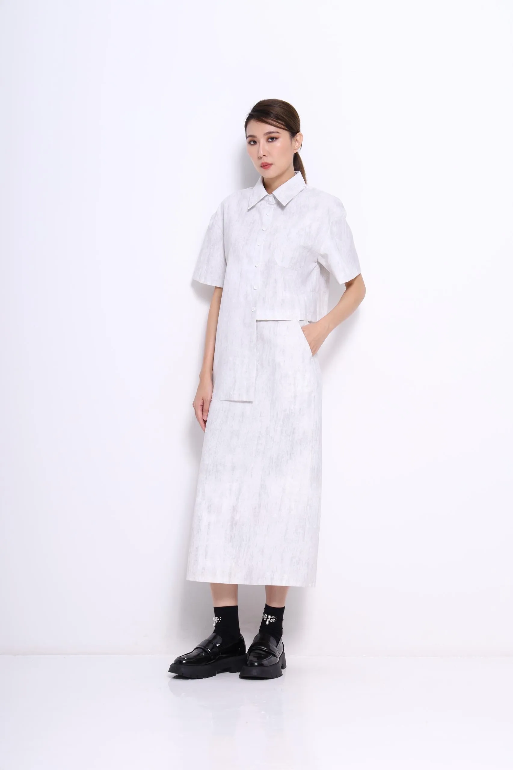 Fiya Asymmetrical Collared Shirt