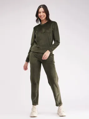 Fleece Regular Fit Tracksuit - Olive