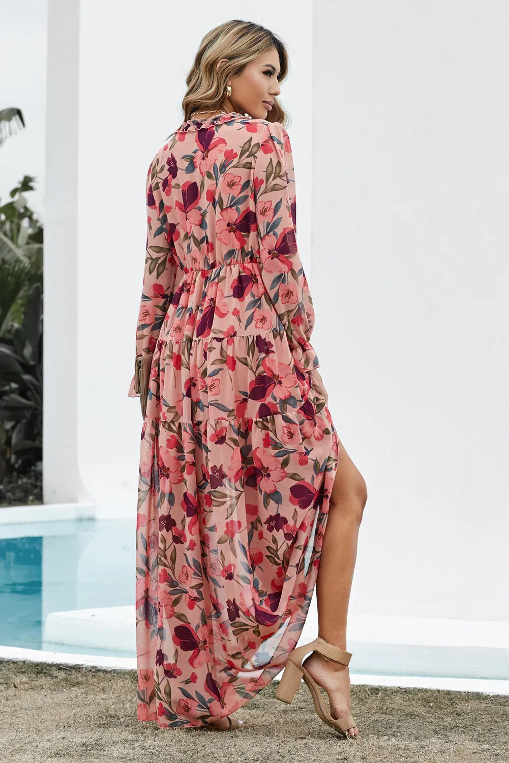 Floral Flounce Maxi Dress