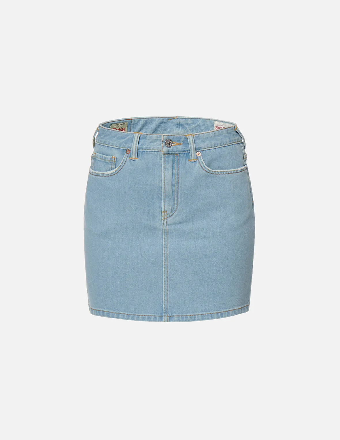 Floral Seagull Embroidery Denim Pencil Skirt