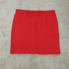 Forever 21 Skirts Womens Medium Red Back Zip Knitted Straight Pencil Mini Skirt