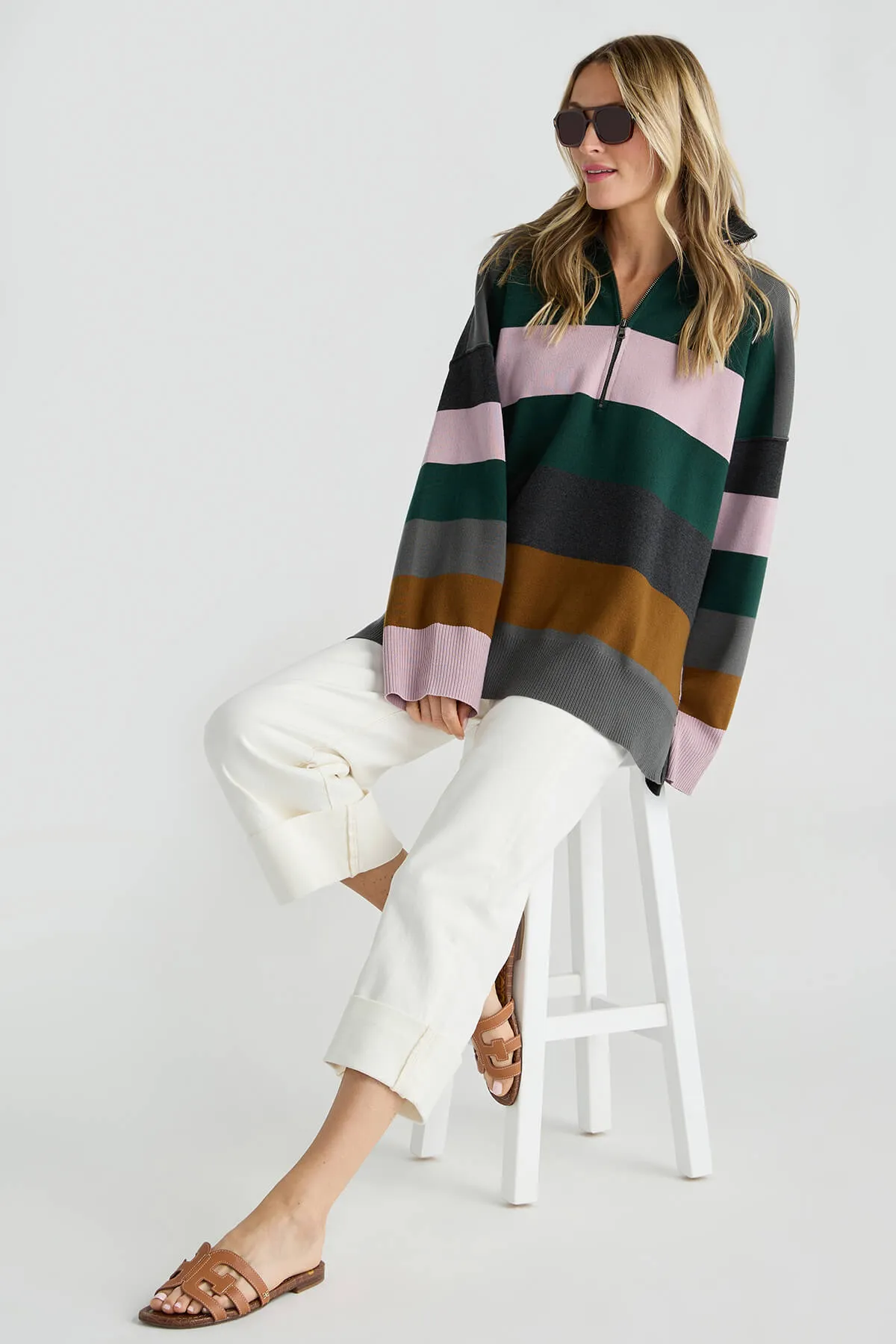 Free People Coastal Stripe Pullover