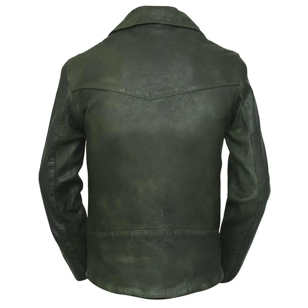 Frisco Motorcycle Easy Rider Green Leather Jacket