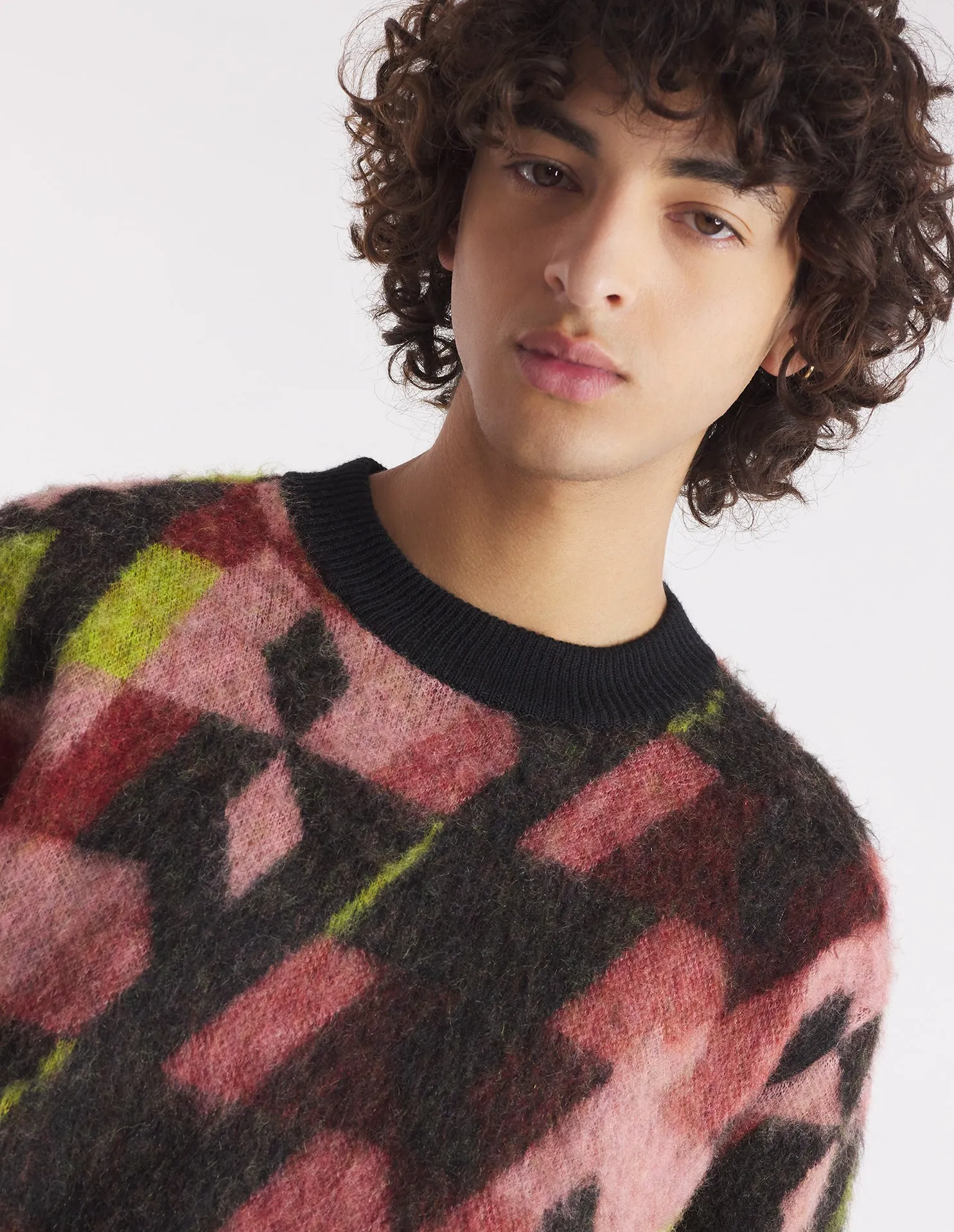 GRAPHIC MOHAIR JACQUARD JUMPER