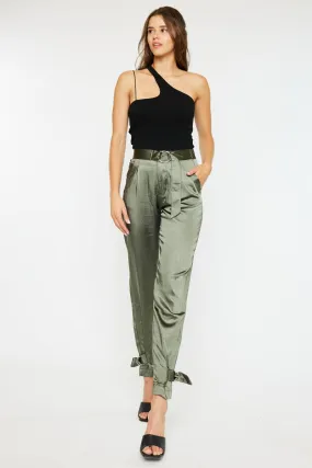 HIGH RISE BELTED JOGGER OLIVE - ONLINE ONLY