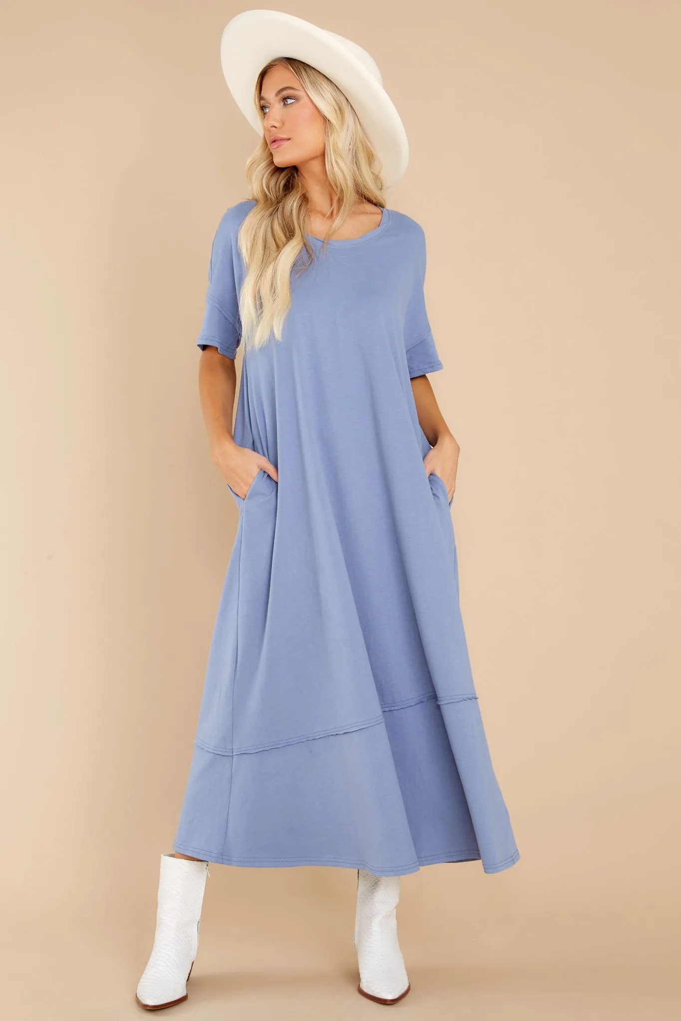 Highway Chaser Dusty Blue Maxi Dress