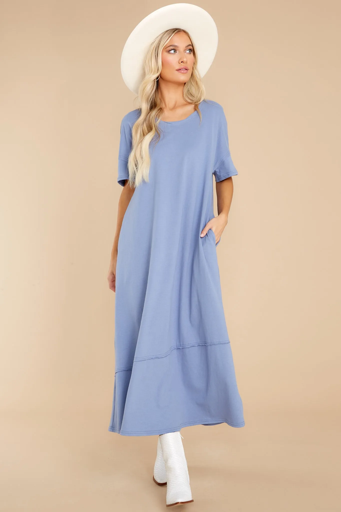 Highway Chaser Dusty Blue Maxi Dress